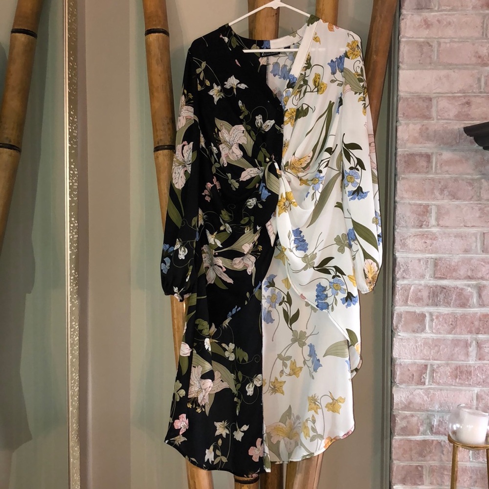 Black and White High-Low Shirt